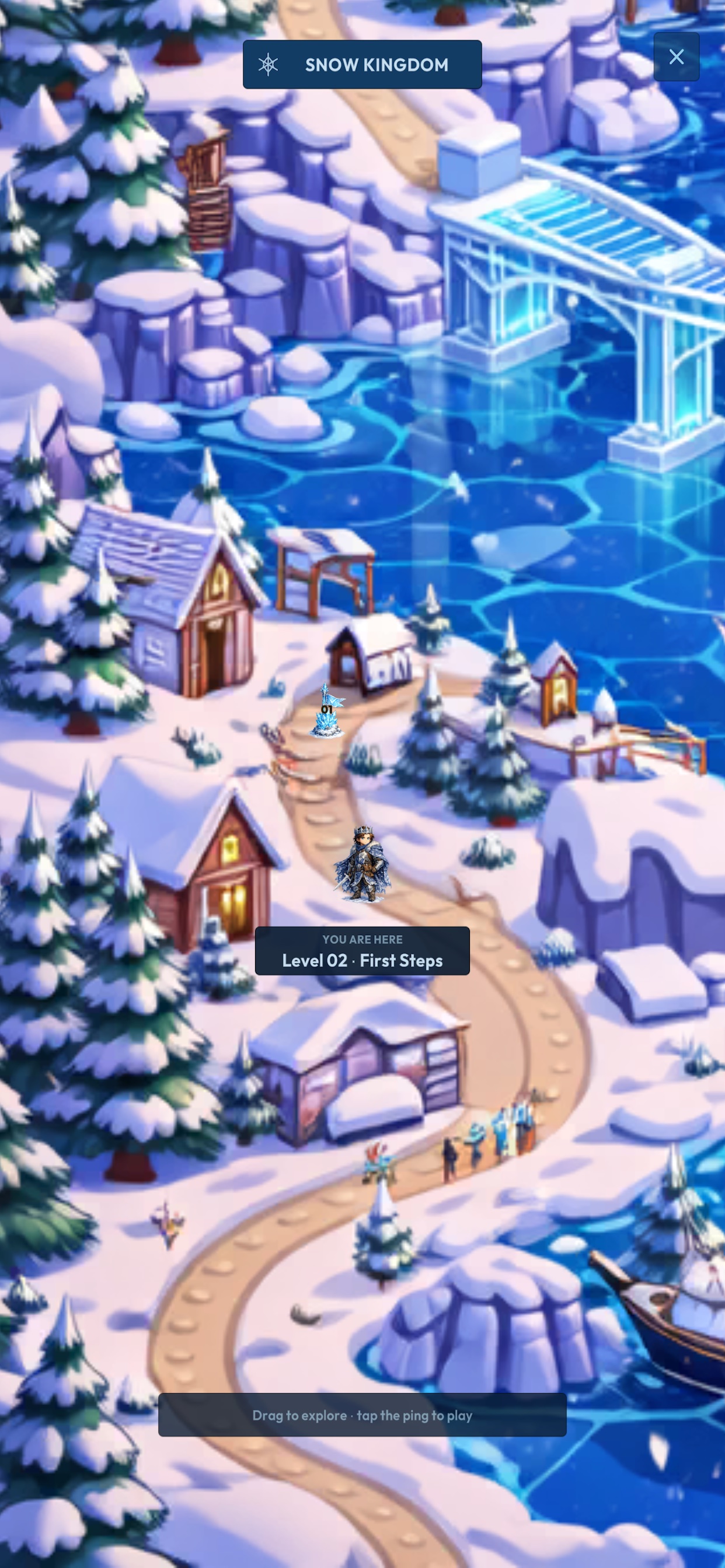 Snow Kingdom hand-painted map