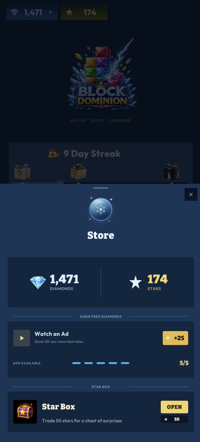 Store - earn Stars from ads, open Star Box